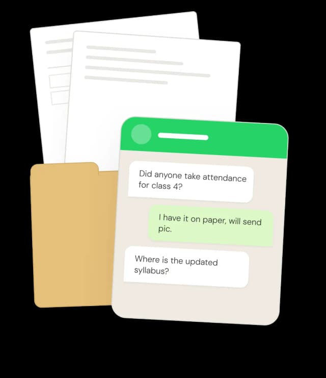 Physical paper records and WhatsApp chat